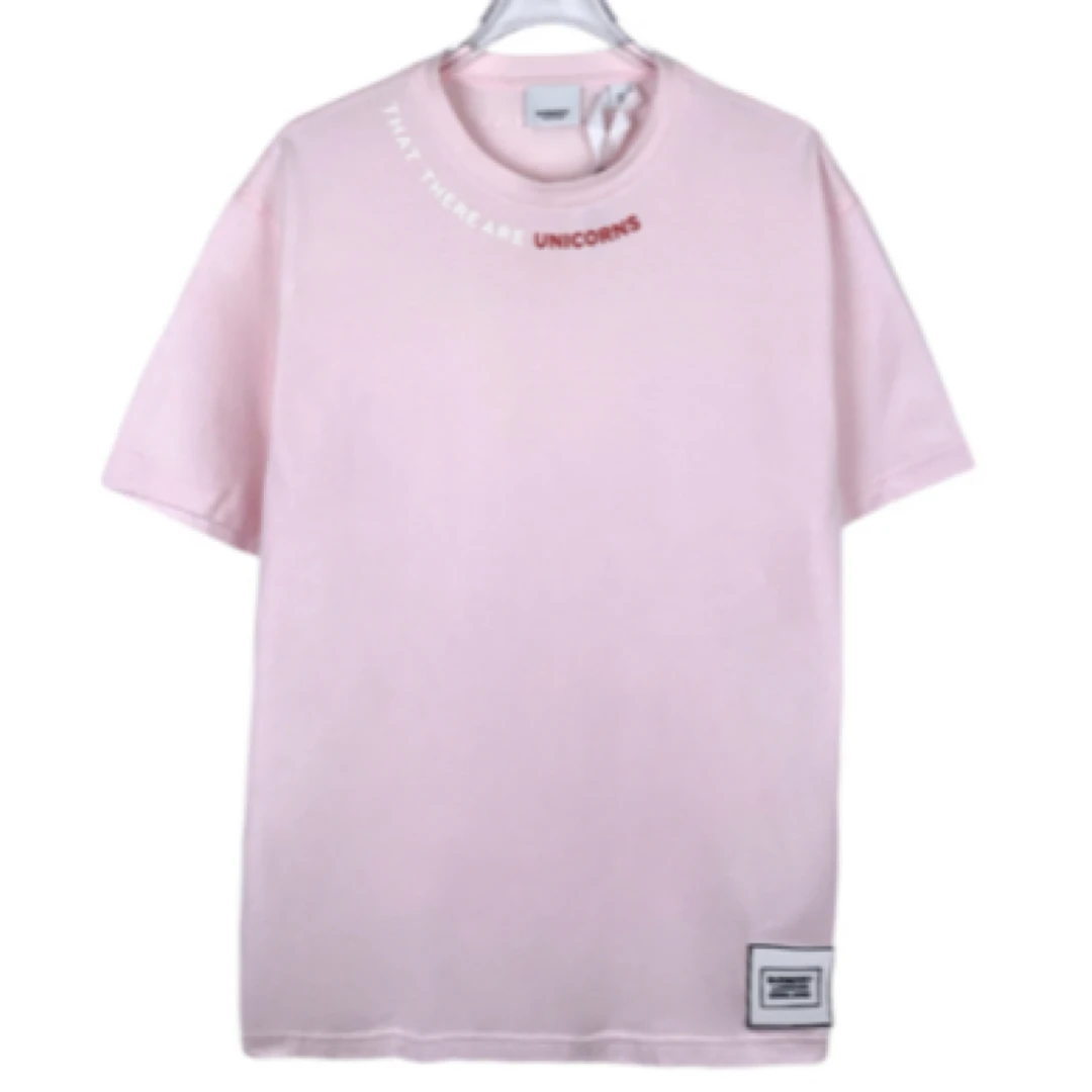 95新 BURBERRY/博柏利 014982 logo粉色T恤 XS码 原价4500