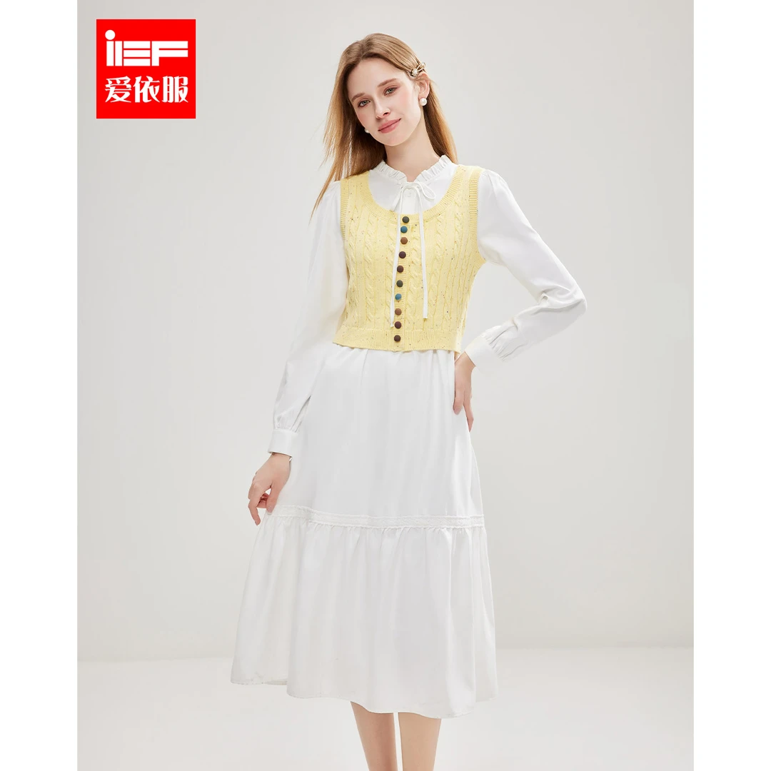 【商场同款新品】IEF/爱依服2025春季新款两件套温柔风套裙欧若风