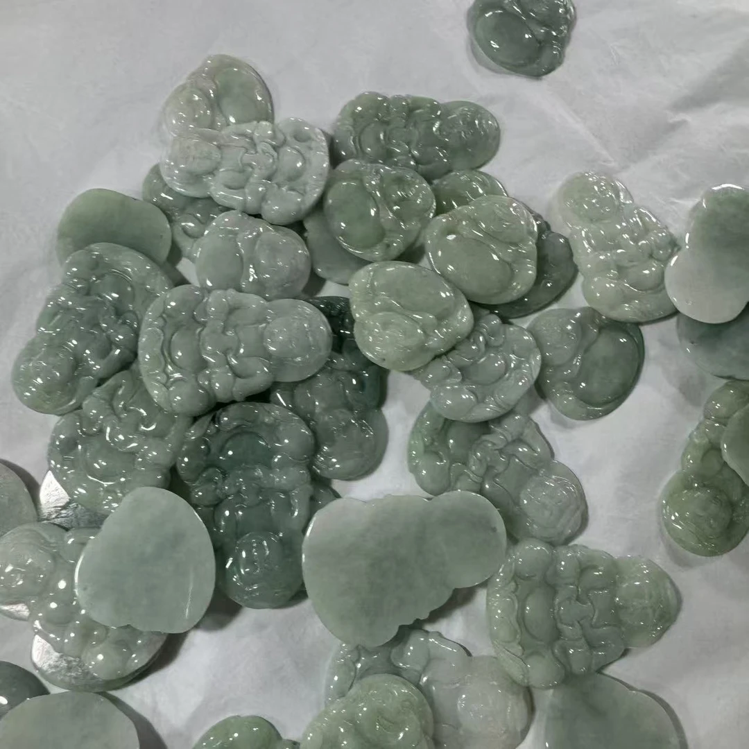 天然A货翡翠观音佛公吊坠-多样性发一