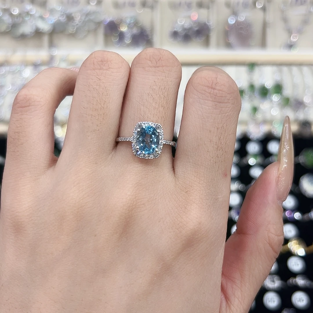 戒指银S925镶嵌托帕石