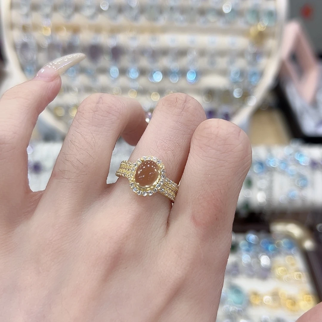 ****聊黄晶戒指银S925镶嵌