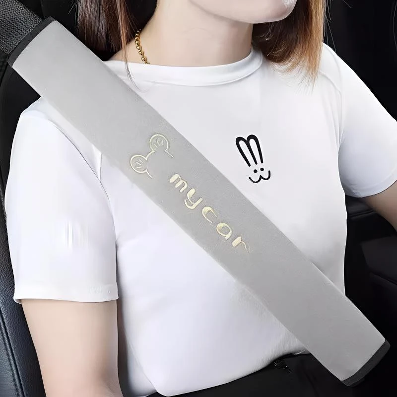 2025年新款卡通米奇棉麻汽车安全带护肩套舒适透气款夏季车载防勒