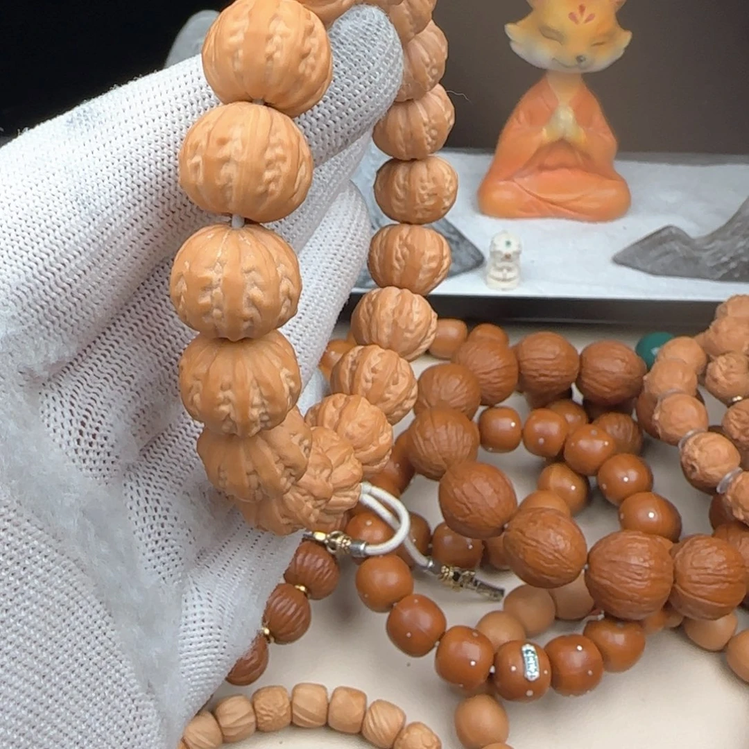 猴头核桃手串平***এ京八棱