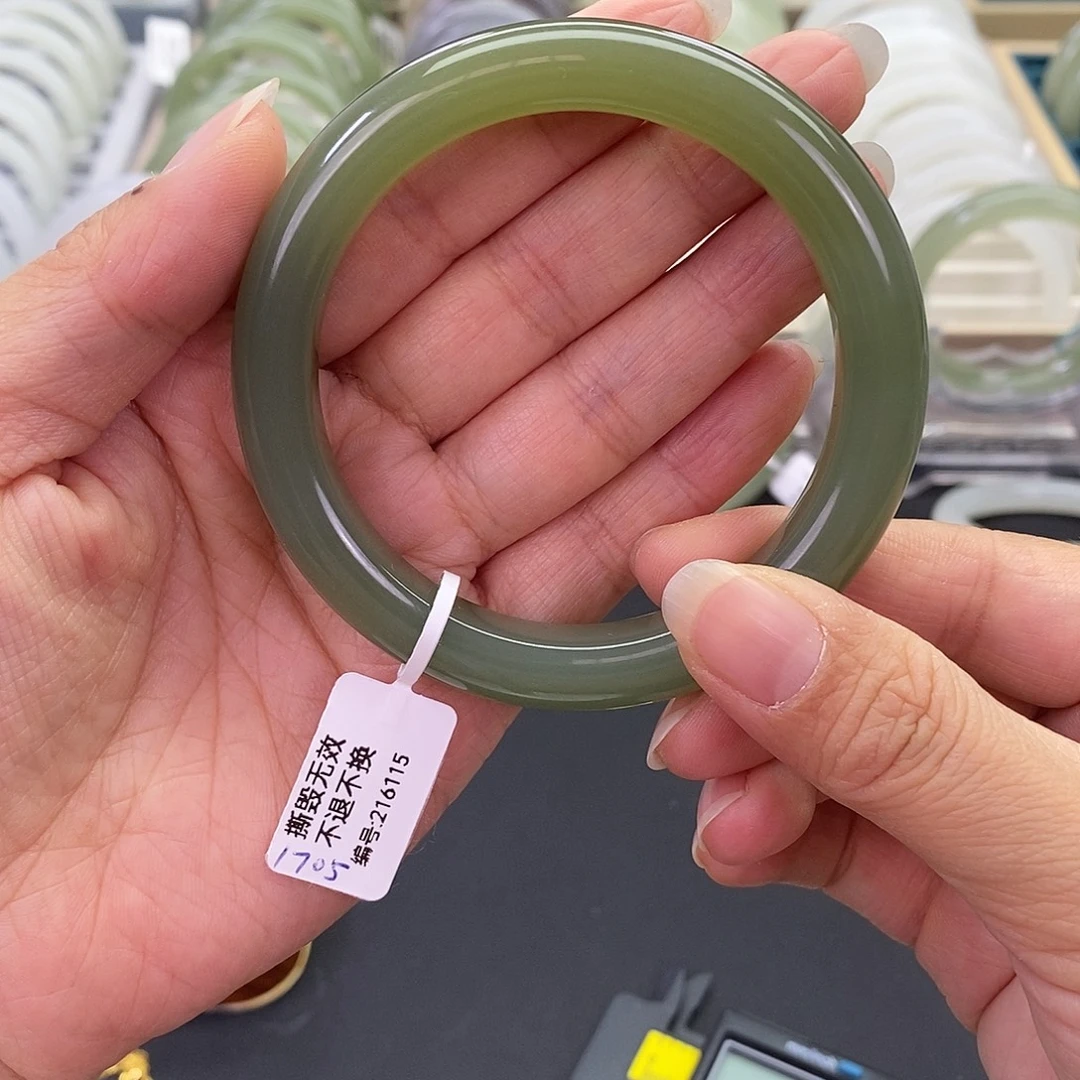 和田玉未镶嵌珠宝奇石和田玉手镯57.58