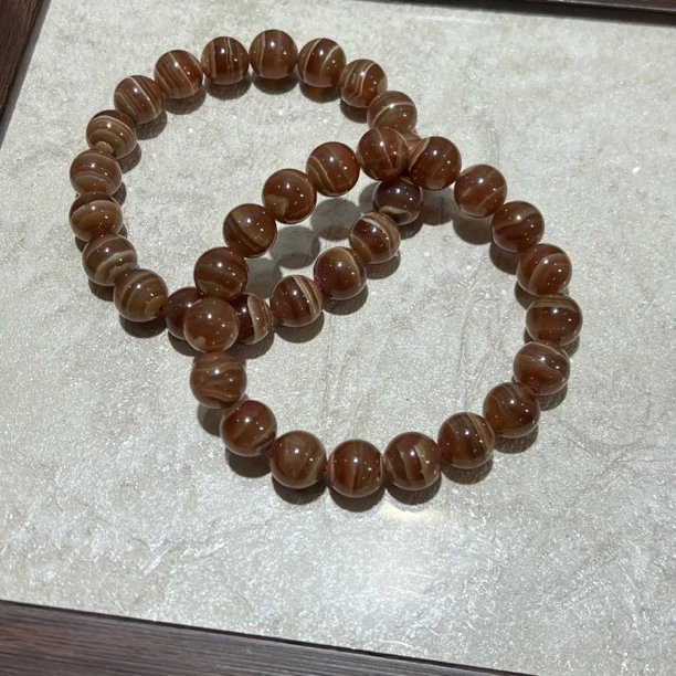 【晶澜月】T085天然红纹石 高品秘鲁红纹石单圈手串 多样性发其一