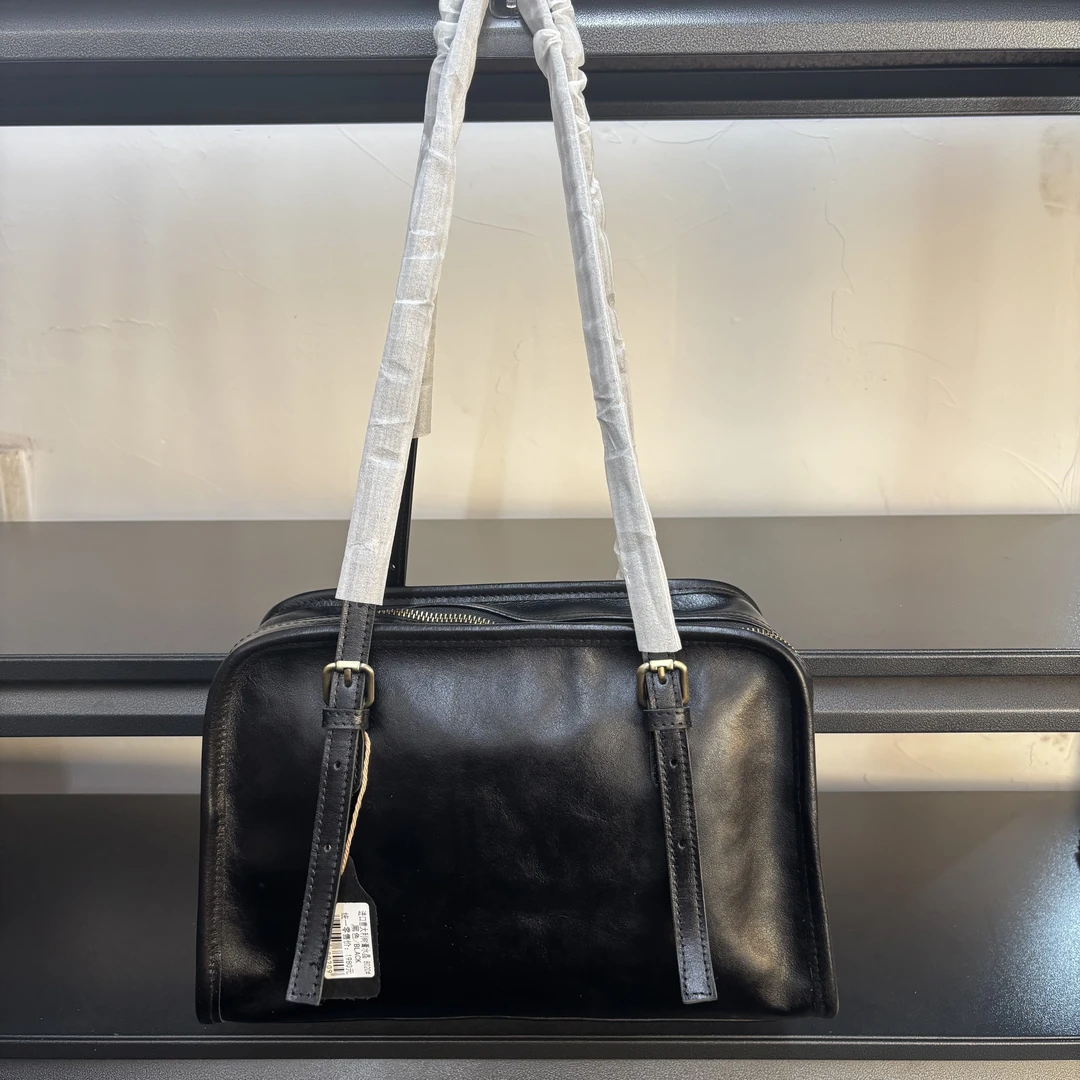 进口头层牛皮水晶植鞣牛皮公文包女包托特包时尚百搭真皮单肩