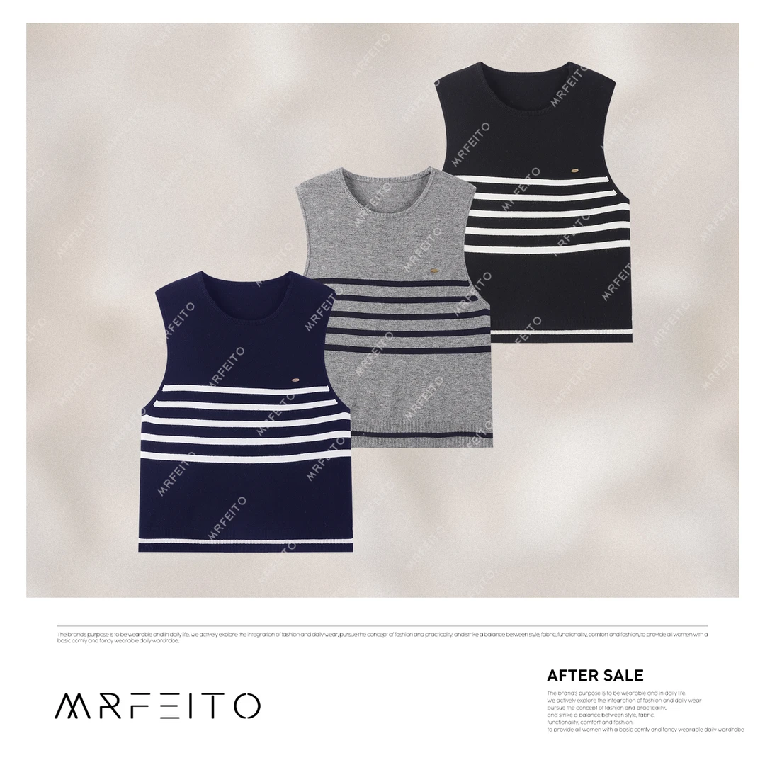 MRFEITO2025年春季新款时尚条纹女士马甲H869MA02C30573