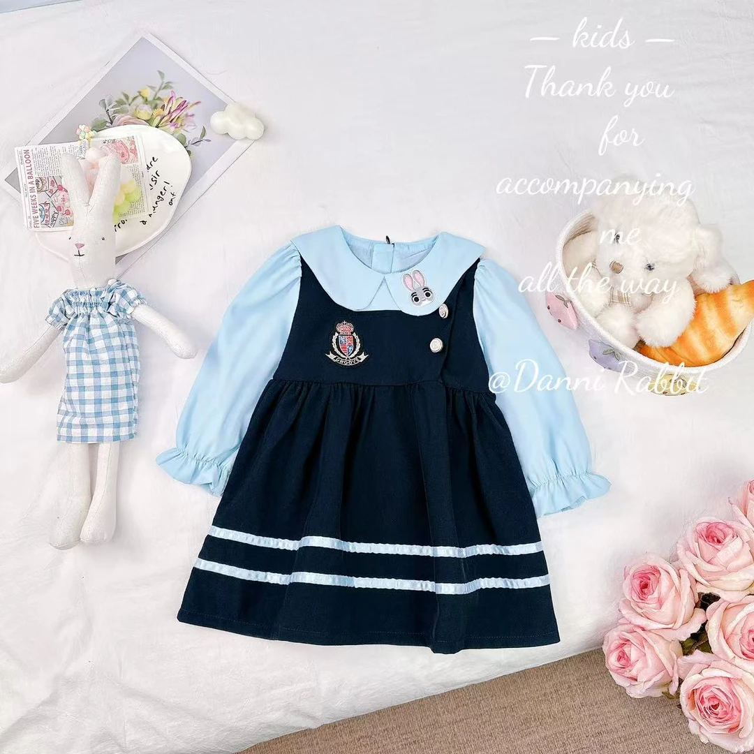 【Dannirabbit】*兔子警官+卡通百搭+童趣*女童裙子 X-763