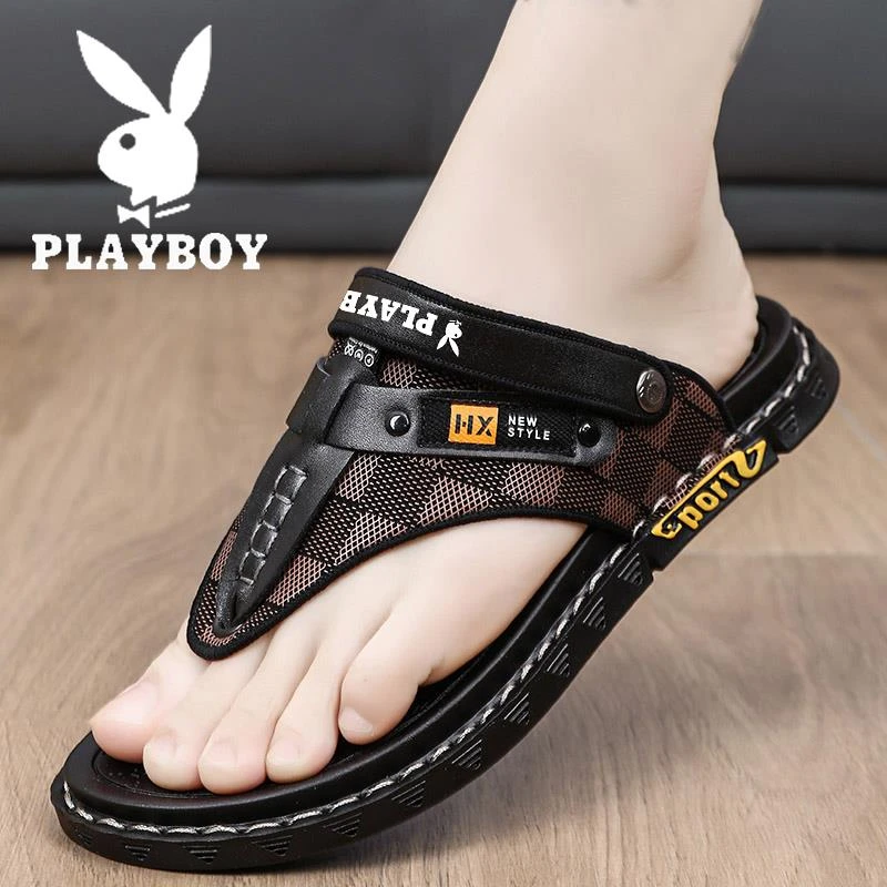 花花公子凉鞋男士冬季外穿两用开车防滑夹脚人字拖运动沙滩凉拖鞋