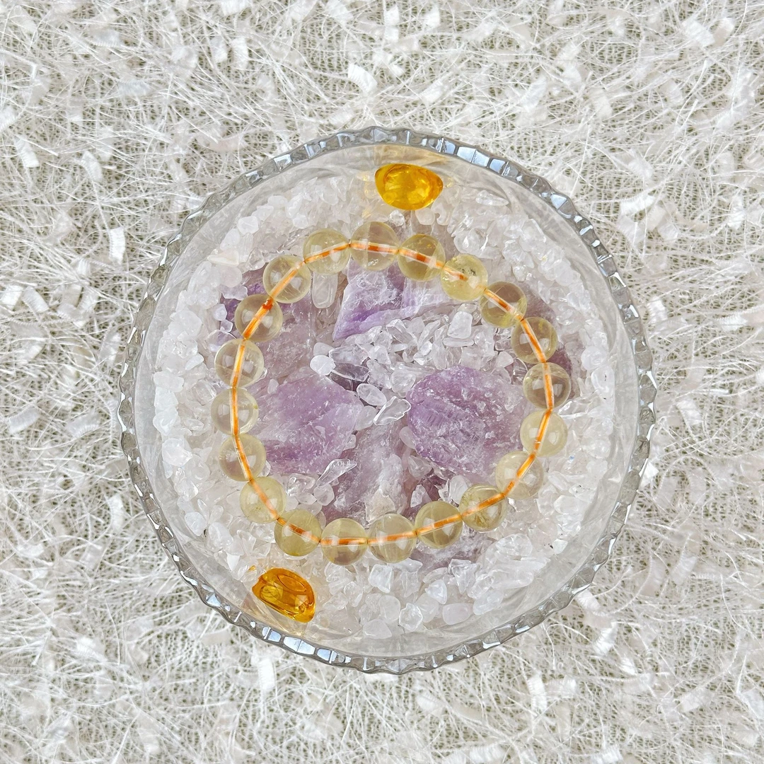 五岳名山【冰糖雪梨】黄水晶手串女新中式国风招米珠子送礼手链