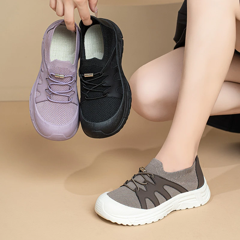 2025新款秋季透气舒适防滑百搭运动鞋舒适轻便不累脚女鞋妈妈鞋