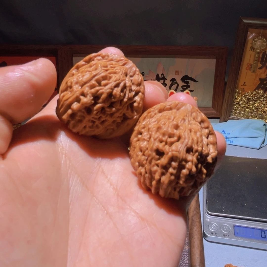 冰***煮瑞麟文玩核桃四座楼对歪