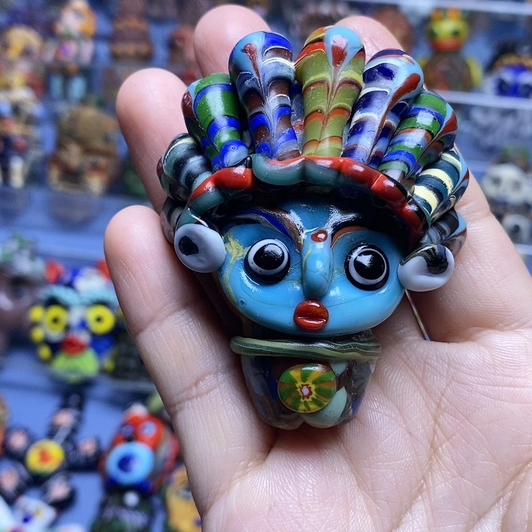 玻璃颈饰蓝色酋长