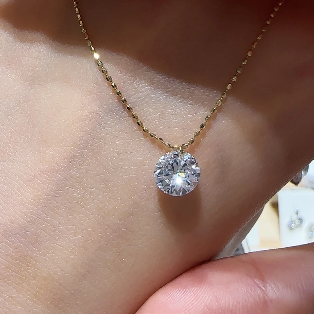 铂Pt950镶嵌实验室培育钻石一卡美神项链