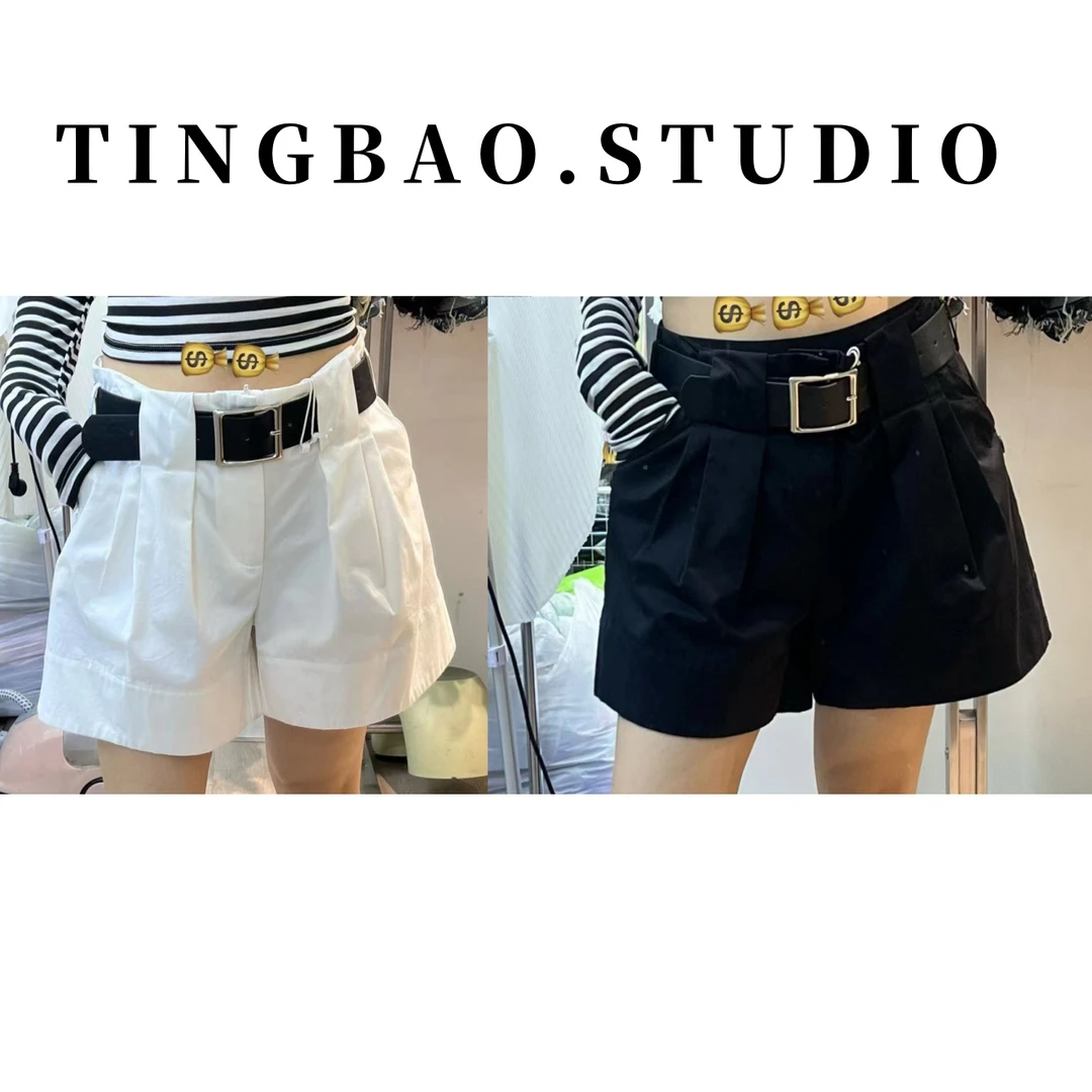 【花苞裤】福利款~新款立体压褶显瘦遮肉阔腿休闲短裤(带腰带)