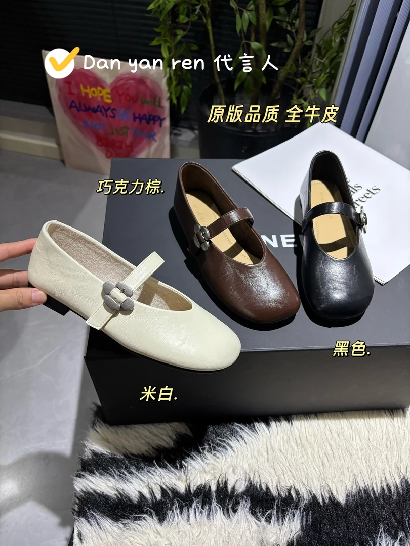 代言人2025新款韩版玛丽珍一字带软底圆头复古单鞋女魔术贴 3cm