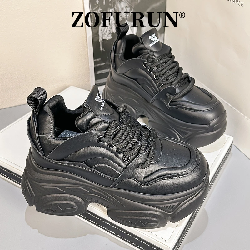 ZOFURUN 内女鞋时尚爆款新款小个子超火厚底百搭运动老爹鞋女百搭