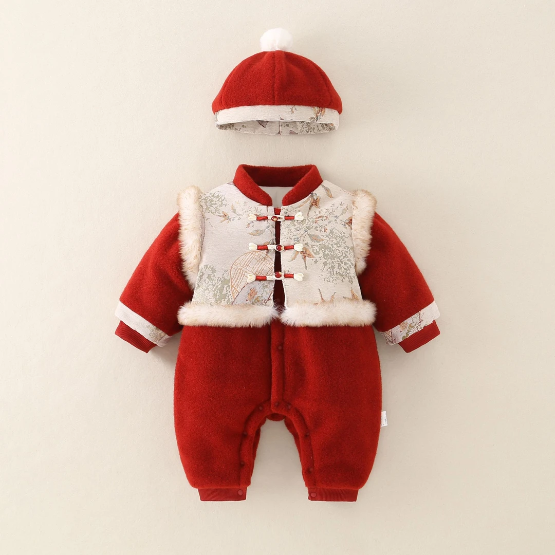 周岁男宝宝礼服冬装喜庆满月少爷拜年服百天婴儿过年衣服冬季外出