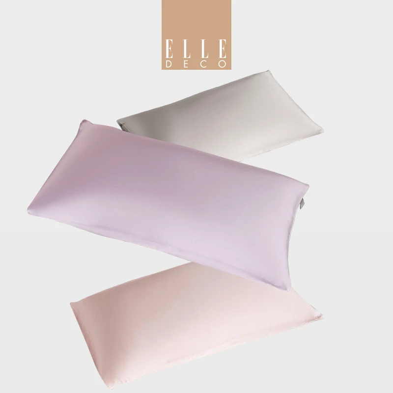 ELLE DECO 天丝枕套一对装津丝雪60支兰精天丝夏季双人48x74cm*2