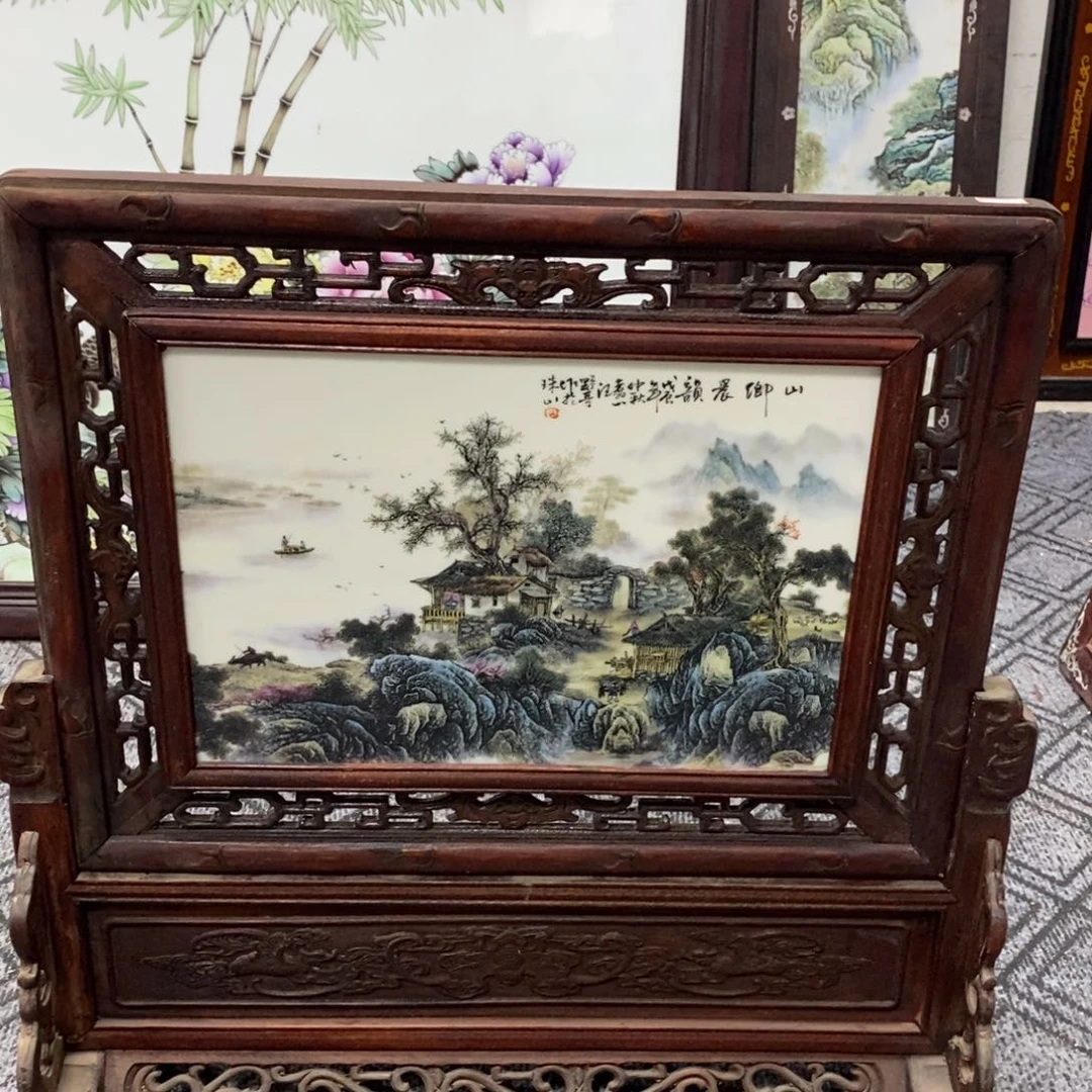 瓷片57*57*1景德镇瓷板画柴窑烧制