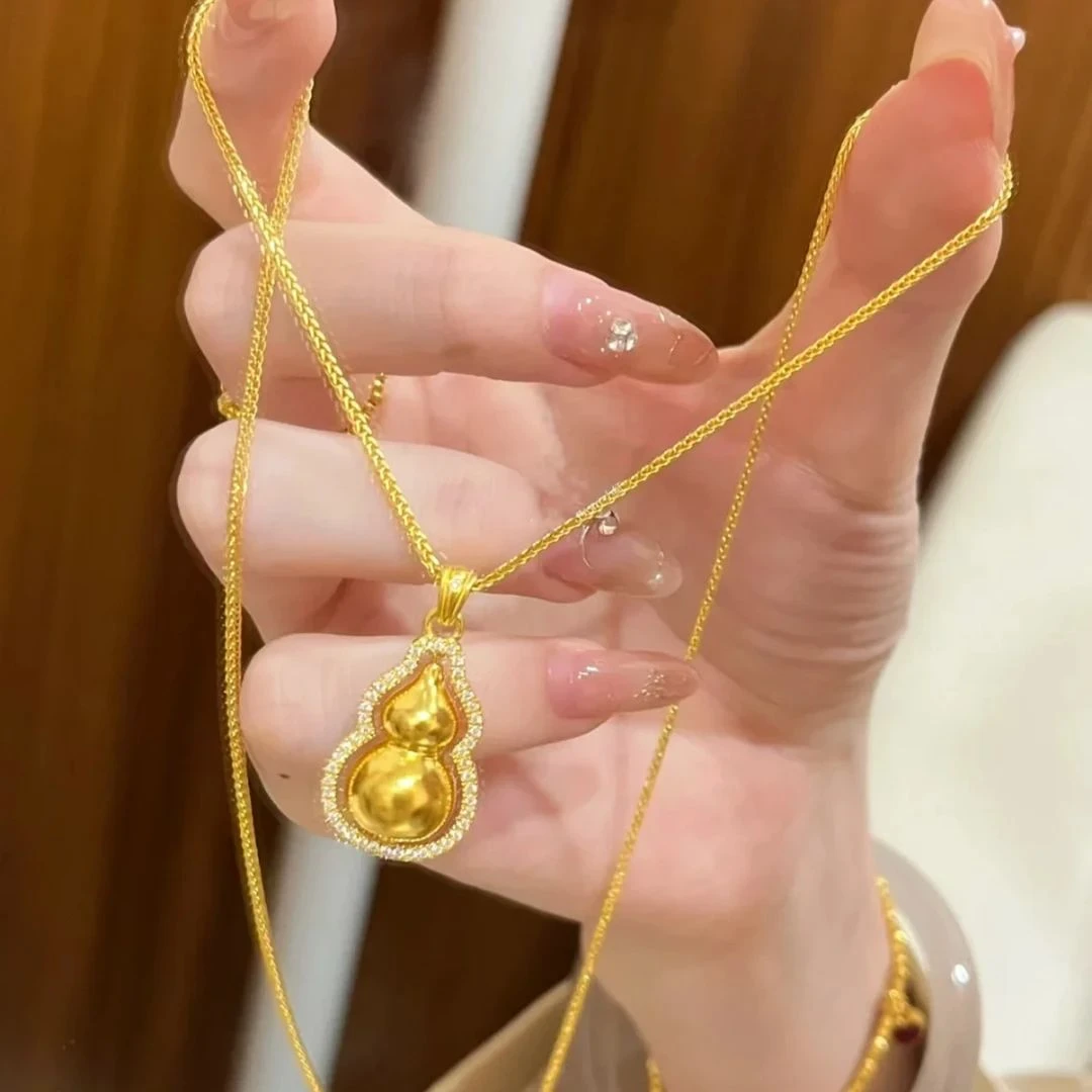 铜合金项链 国风时来运转葫芦项链女轻奢时尚百搭坠链