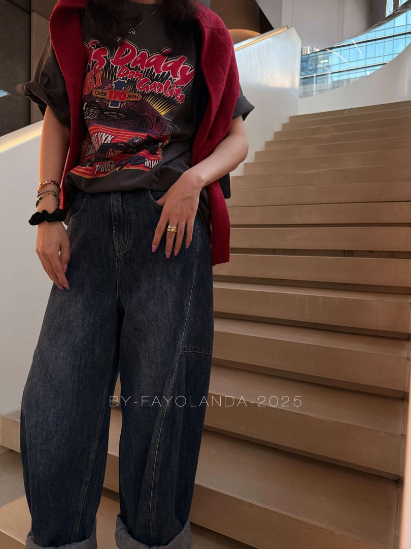 FAY  | 复古茧型香蕉牛仔裤（7H1445）