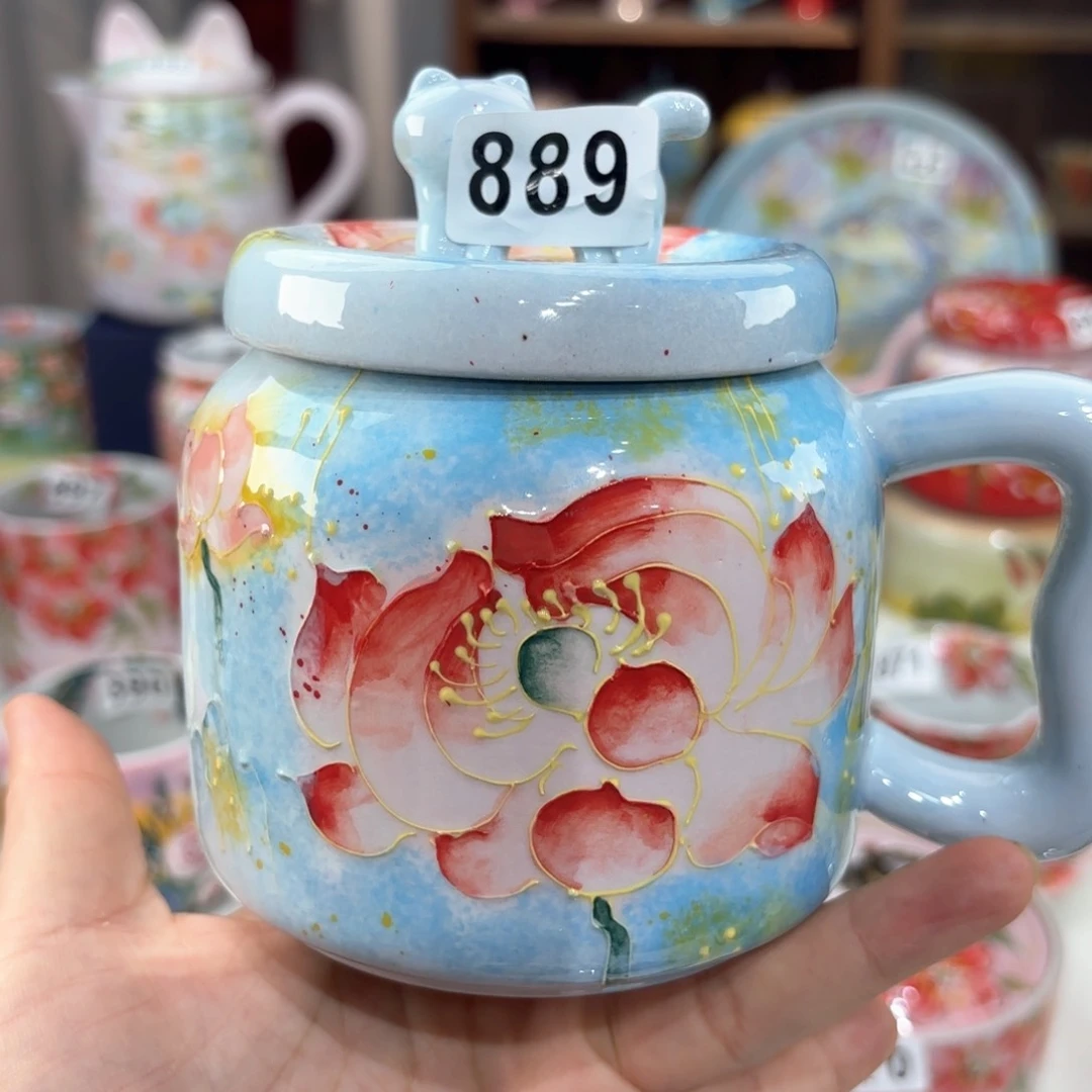 景德镇手绘高温釉下彩陶瓷茶具