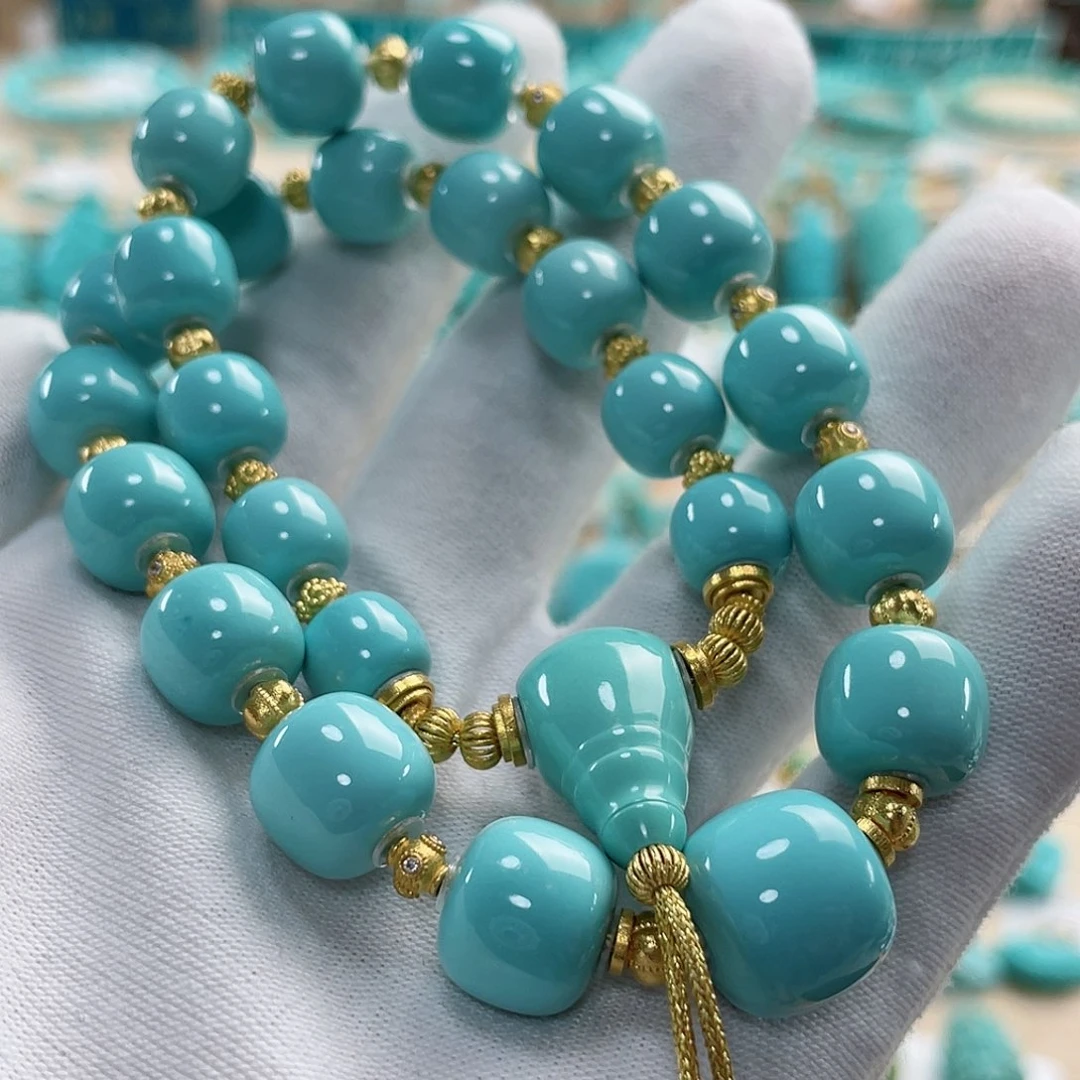 绿松石珠宝奇石18K金镶嵌