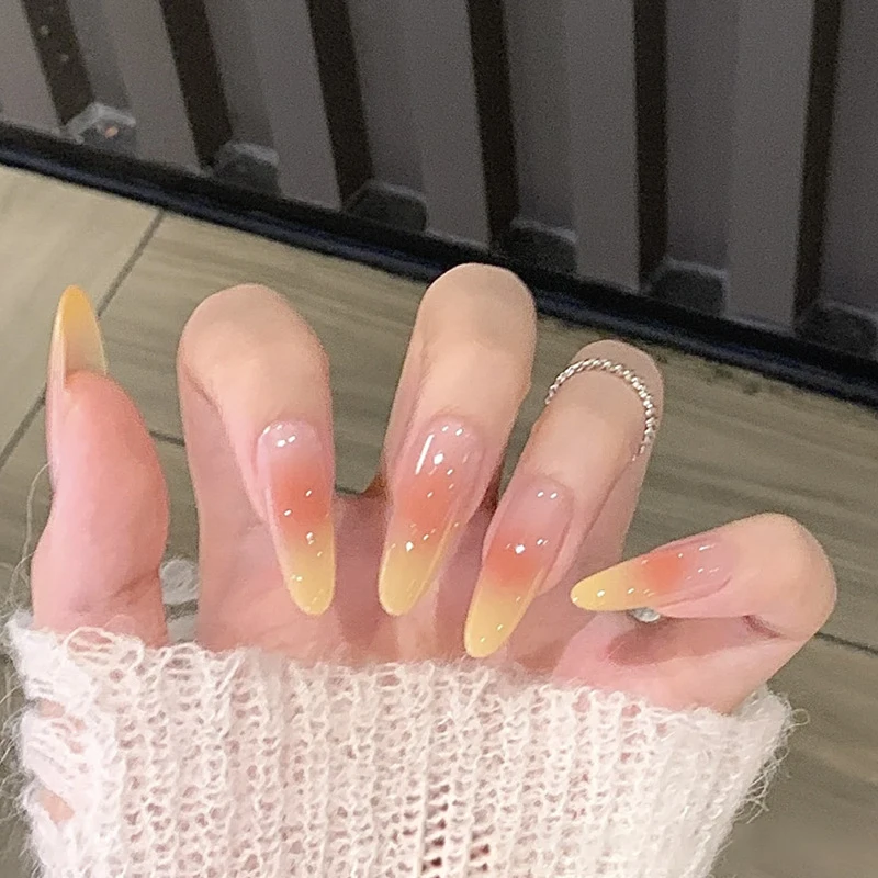 [杨枝甘露]气质美甲贴夏季新款女士高级感桃花渐变猫眼穿戴甲片