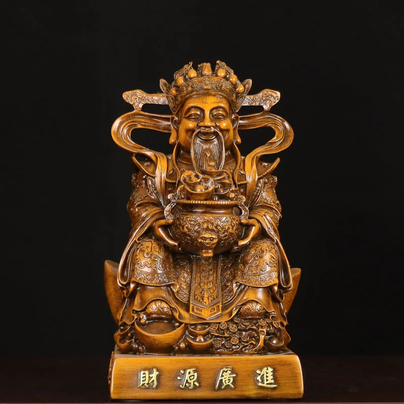 新中式文财神爷摆件家居装饰品博古架玄关鞋柜入门办公室开业礼品