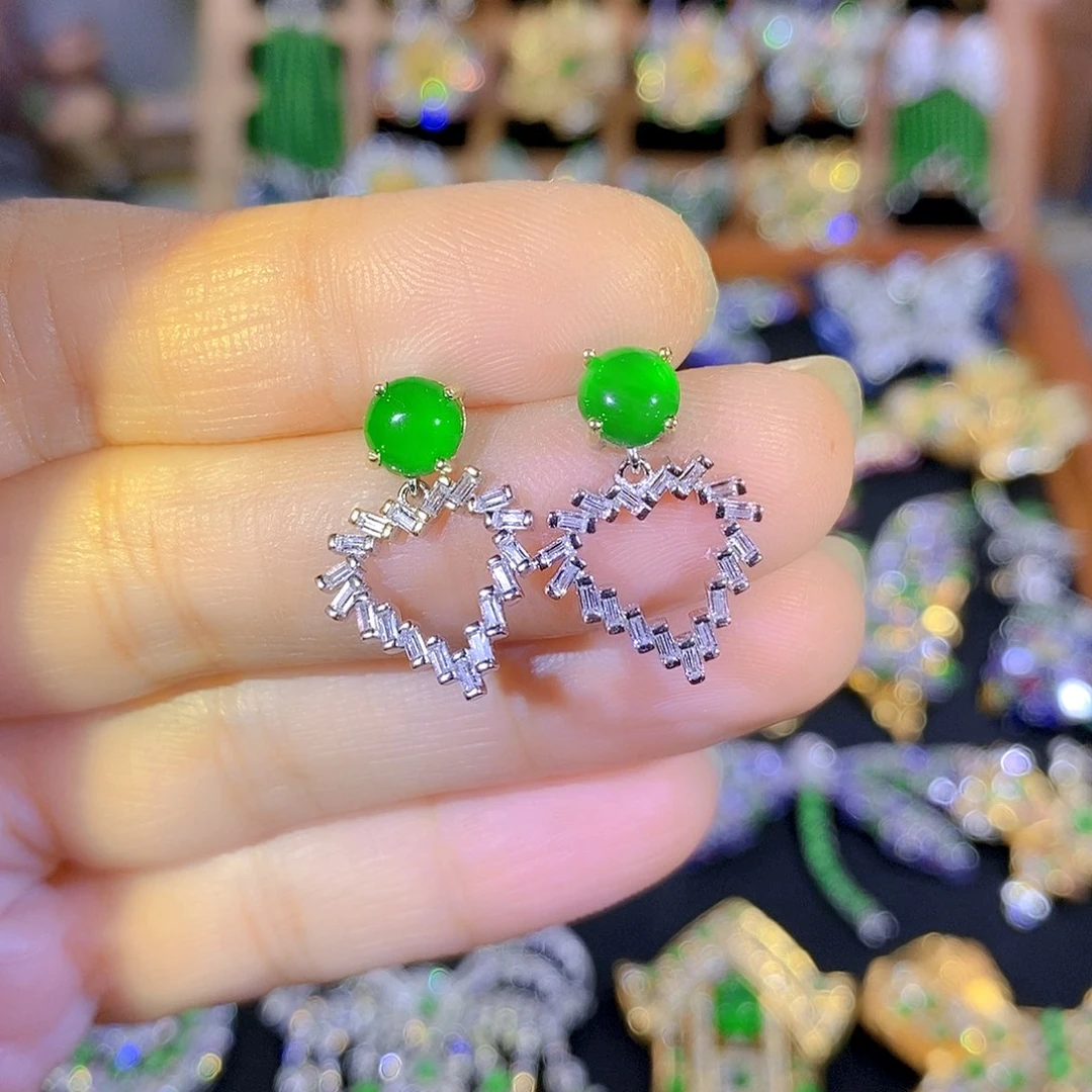 吊坠(不含链)银S925镶嵌翡翠