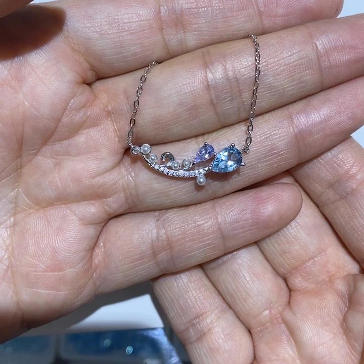 托帕石套链银S925镶嵌迷***君188