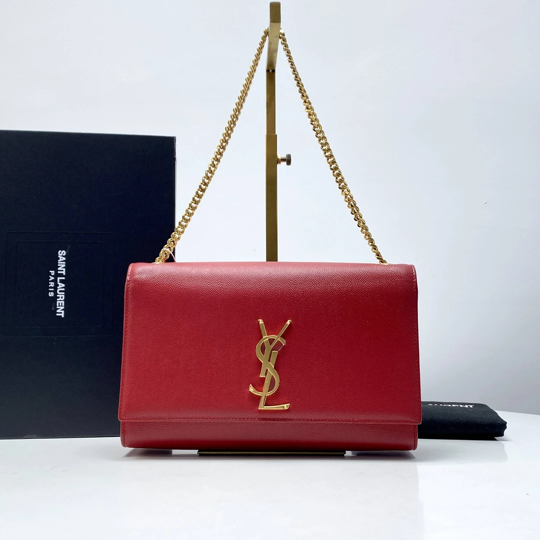 95新 YSL/圣罗兰 YSL红Kate单肩包 BJDK388