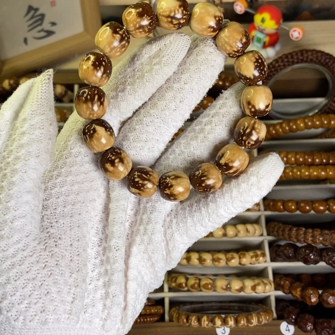 紫金鼠手串半山水火焰纹老型