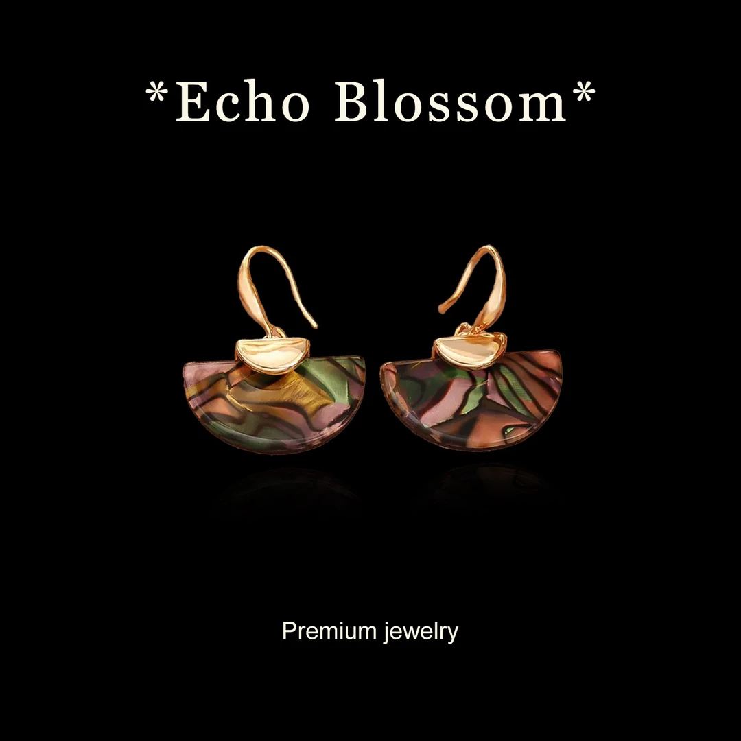 铜合金耳饰 镀K金 2025款款 A021【小扇子】耳钉