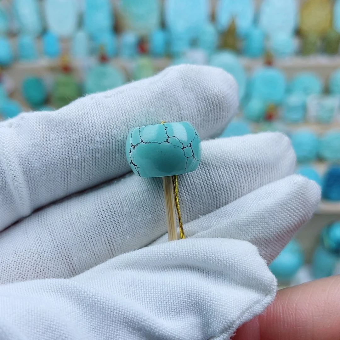 未镶嵌绿松石珠宝奇石14mm
