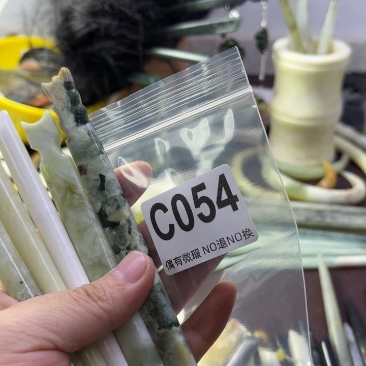 蛇纹石玉发饰合金怡***乐