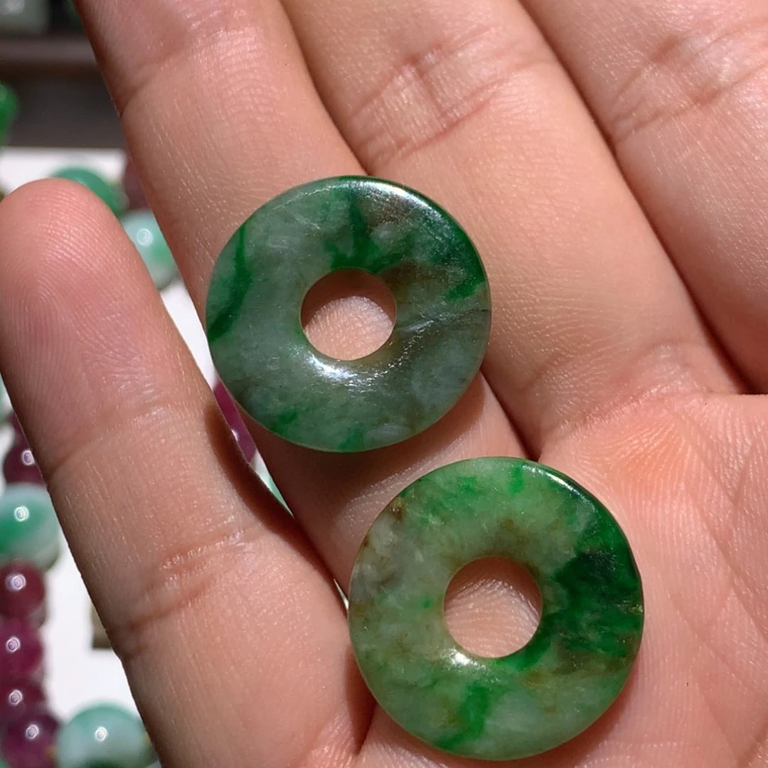翡翠未镶嵌挂件翡翠耳坠耳环