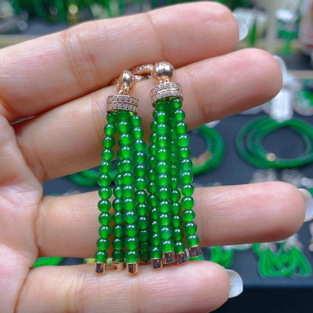 未镶嵌翡翠耳饰流苏