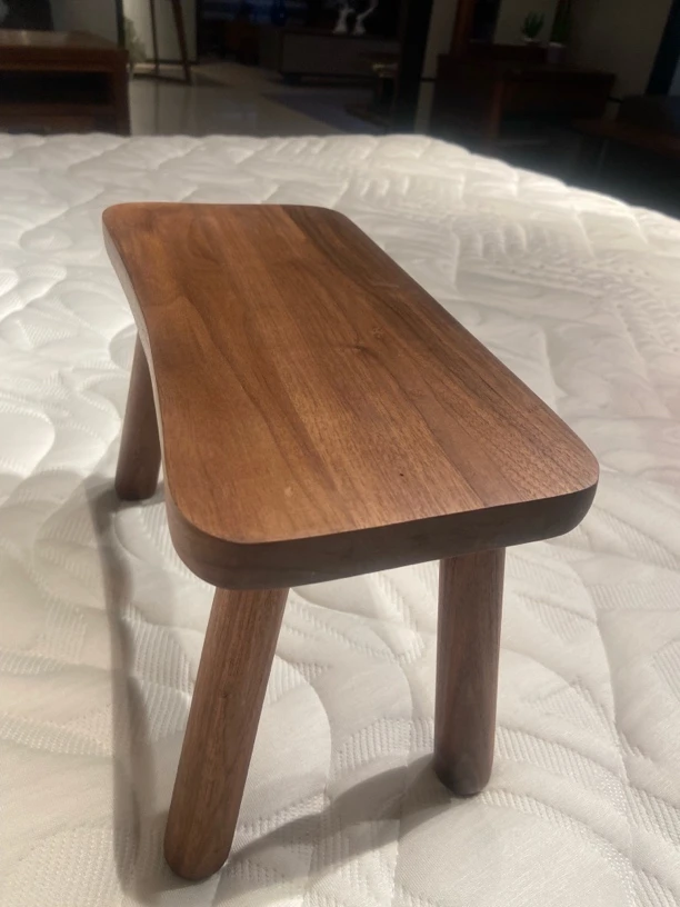 小板凳（可配茶机、或儿童凳）胡桃原木色