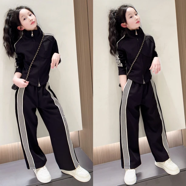 女童春秋套装2025新款儿童春季休闲运动两件套大童女孩洋气春装潮