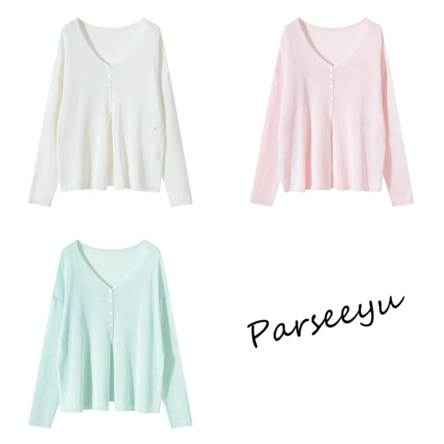 2025年夏季新款时尚防晒针织上衣亚麻和纸纱卷边开衫上衣时尚百搭