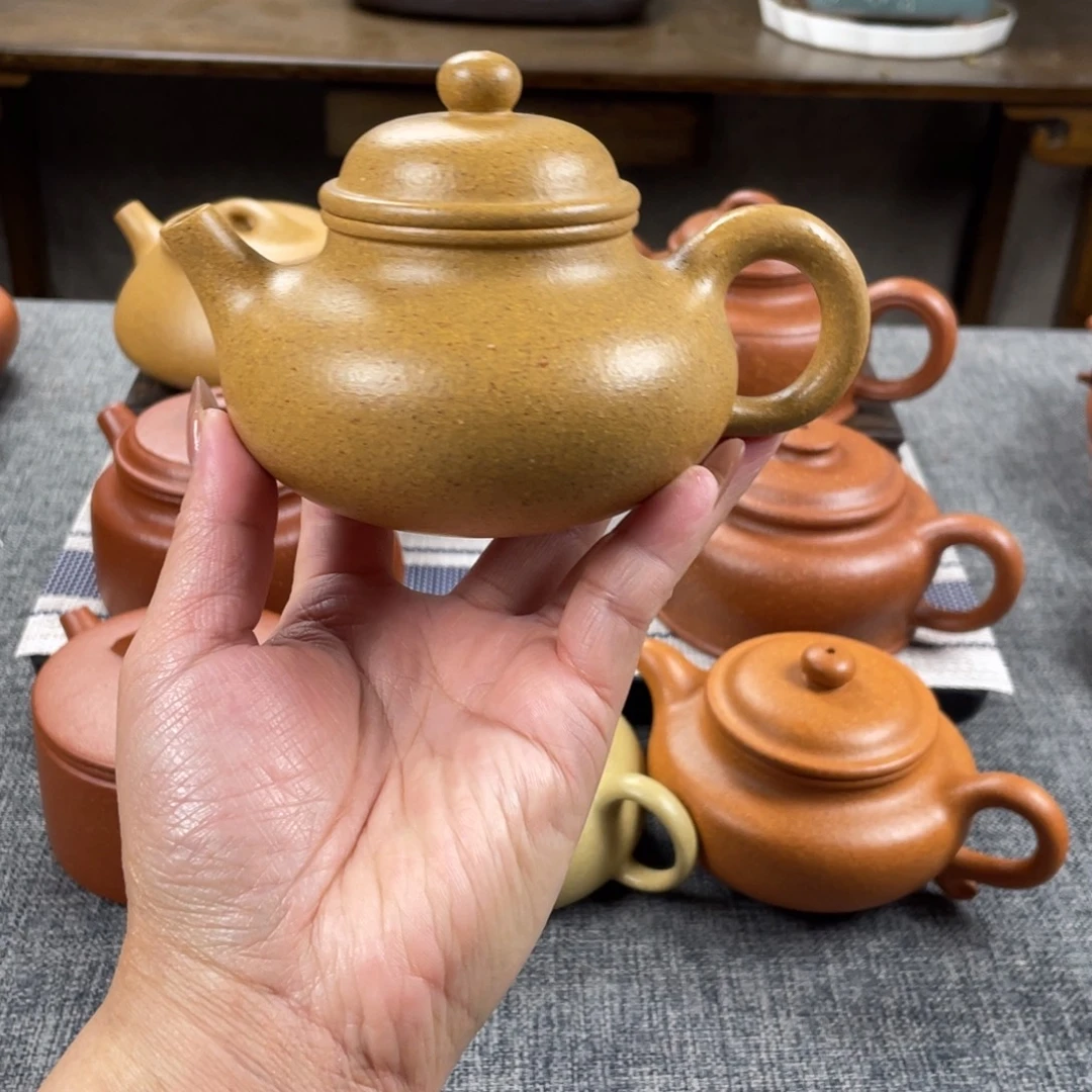 紫砂茶壶黄金段容天全手30目200