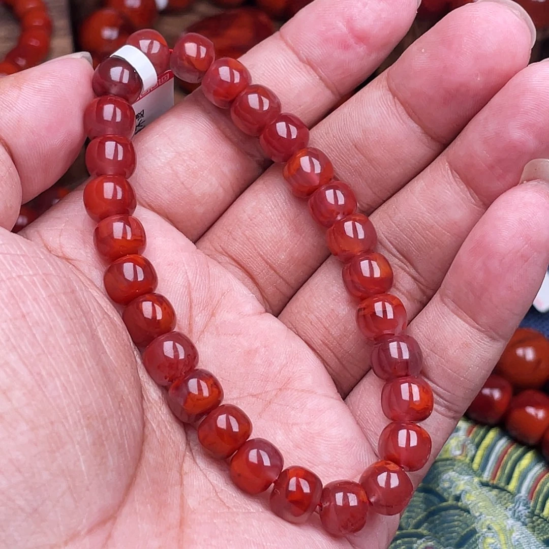 南红玛瑙未镶嵌手链南红瓦西卡8老型