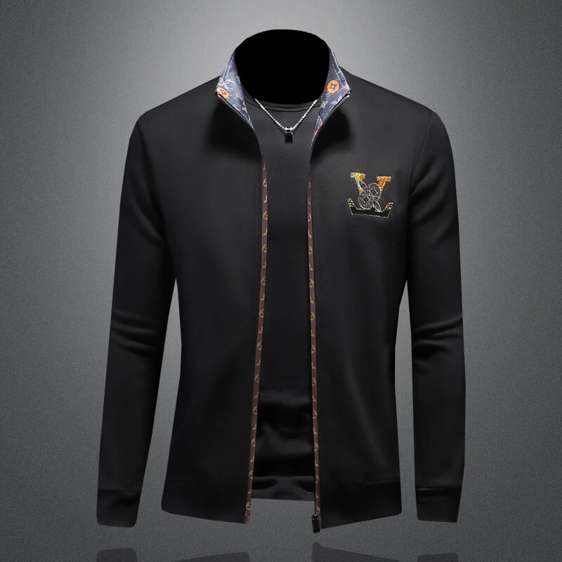 希敦纽勒刺绣卫衣男夹克开衫薄款春季欧货潮牌青年个性百搭外套