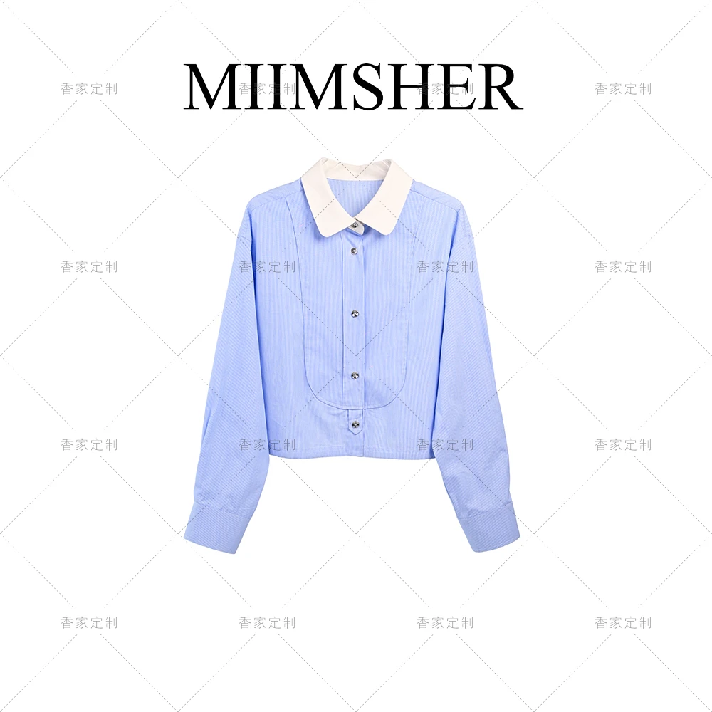 时尚休闲条纹长袖衬衫MS233024