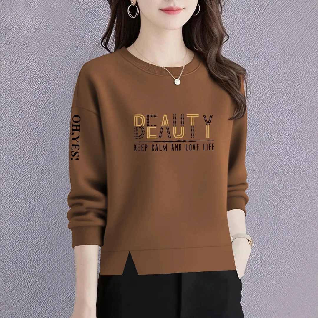 时尚卫衣女新款潮韩版春秋季洋气宽松显瘦百搭圆领长袖上衣外套女