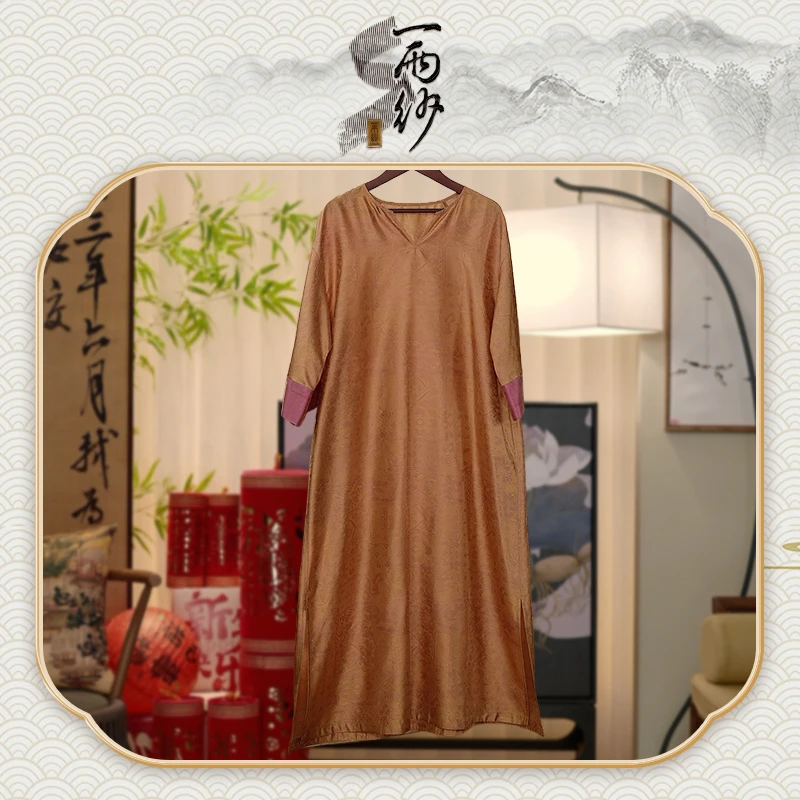 【琥珀●云锦罗连衣裙】238552桑蚕丝云锦罗连衣裙长袍新中式35