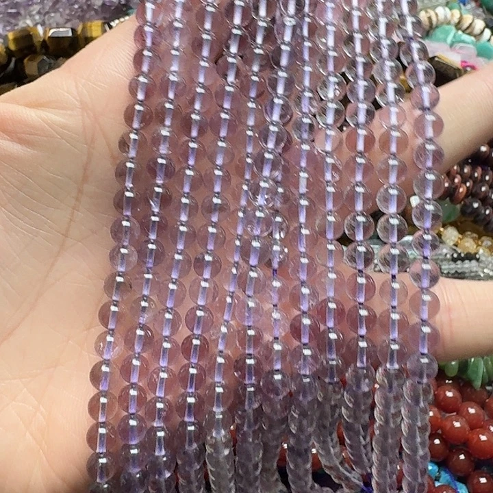 玛瑙/玉髓未镶嵌珠宝半成品一条6-7m玻利维亚紫水晶