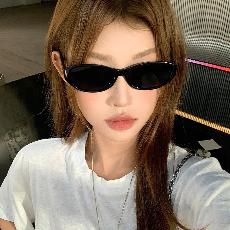 复古感欧美风猫眼墨镜女显脸小夏季圆脸适用太阳镜